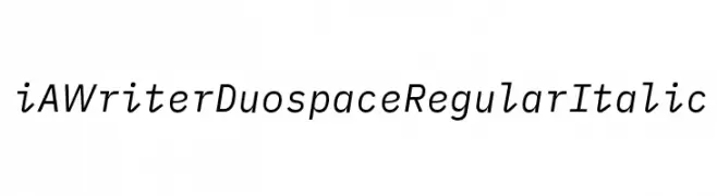 iA Writer Duospace RegularItalic  font caratteri gratis