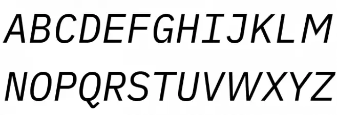 iA Writer Duospace RegularItalic 字体 大写