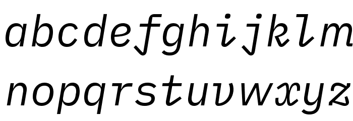 iA Writer Duospace RegularItalic Font LOWERCASE