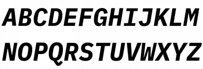 IBM Plex Mono Bold Italic Polices MAJUSCULES