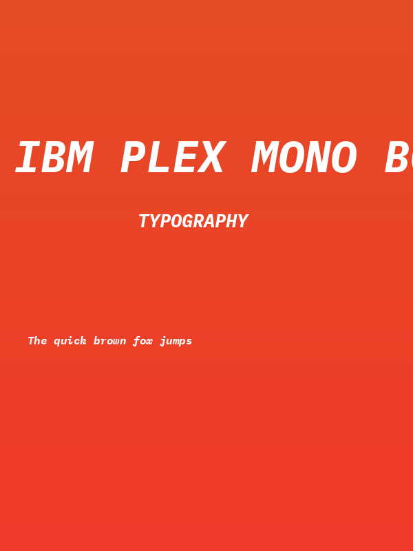 IBM Plex Mono Bold Italic Poster