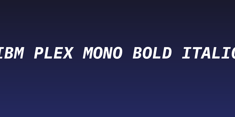 IBM Plex Mono Bold Italic Social Header
