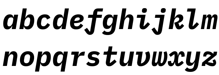 IBM Plex Mono Bold Italic Font LOWERCASE