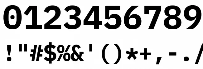 IBM Plex Mono Bold Font OTHER CHARS