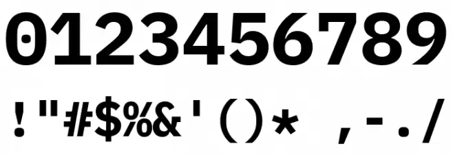 IBM Plex Mono Bold Font OTHER CHARS