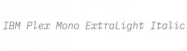 IBM Plex Mono ExtraLight Italic  Descarca Fonturi Gratis
