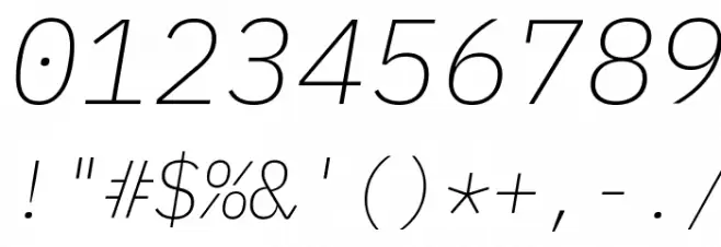 IBM Plex Mono ExtraLight Italic Font OTHER CHARS