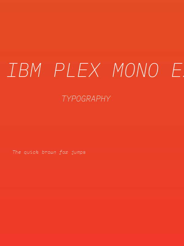 IBM Plex Mono ExtraLight Italic Poster
