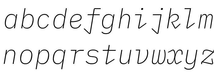 IBM Plex Mono ExtraLight Italic Font LOWERCASE