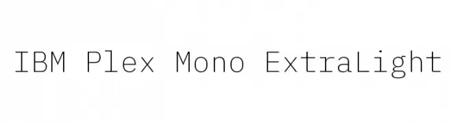 IBM Plex Mono ExtraLight  नि: शुल्क फ़ॉन्ट्स डाउनलोड
