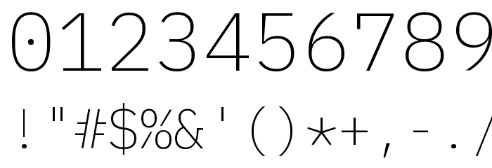 IBM Plex Mono ExtraLight Font OTHER CHARS