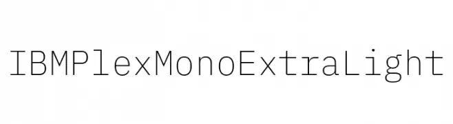 IBM Plex Mono ExtraLight  免费字体下载