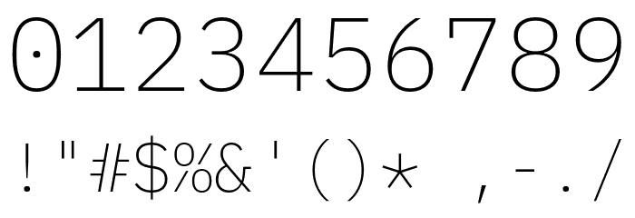 IBM Plex Mono ExtraLight Font OTHER CHARS