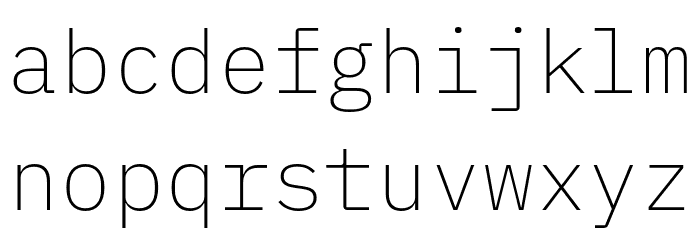 IBM Plex Mono ExtraLight Font LOWERCASE