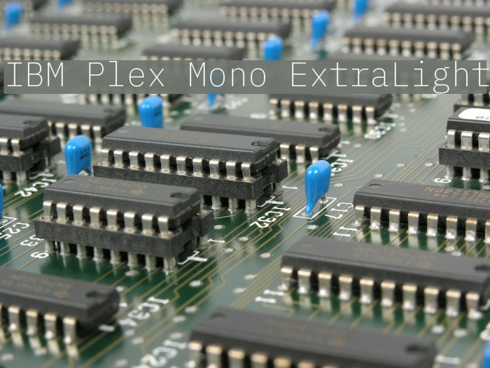 IBM Plex Mono ExtraLight Font examples