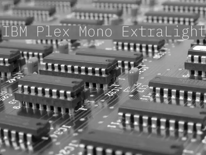 IBM Plex Mono ExtraLight Caratteri examples