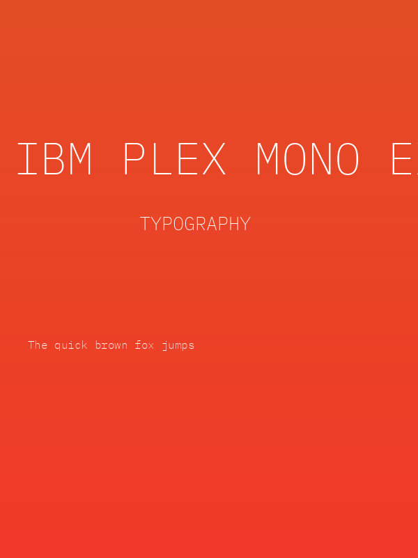 IBM Plex Mono ExtraLight Poster