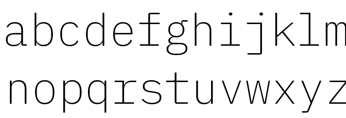 IBM Plex Mono ExtraLight Font LOWERCASE