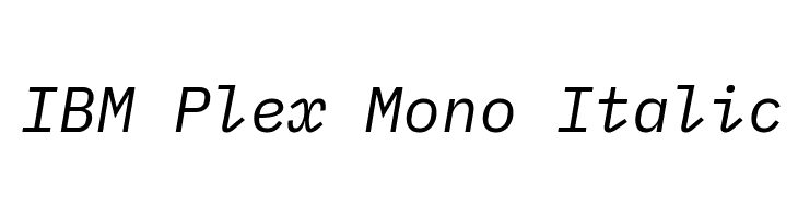 IBM Plex Mono Italic  font caratteri gratis