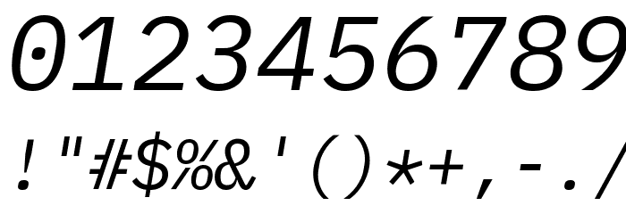 IBM Plex Mono Italic Fuentes OTROS CHARS