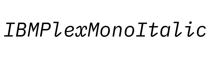 IBM Plex Mono Italic  Frei Schriftart Herunterladen