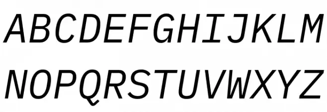 IBM Plex Mono Italic Шрифта ВЕРХНИЙ