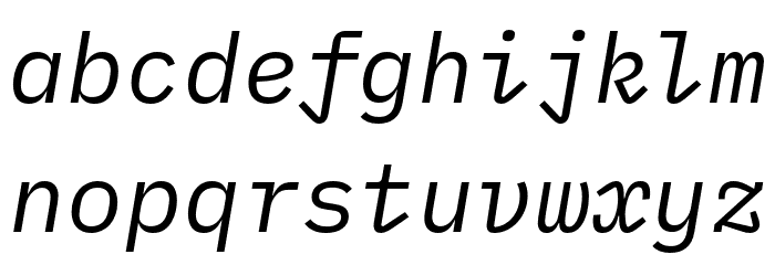 IBM Plex Mono Italic Font LOWERCASE