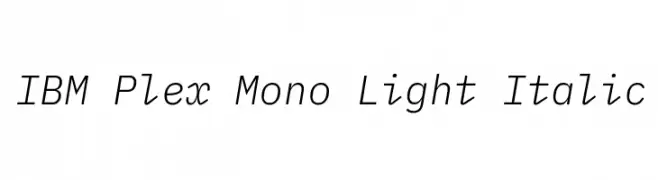 IBM Plex Mono Light Italic  Fuentes Gratis Descargar