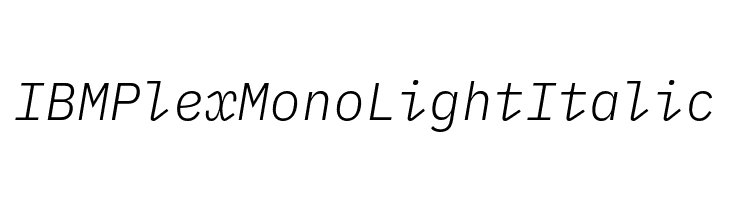 IBM Plex Mono Light Italic  नि: शुल्क फ़ॉन्ट्स डाउनलोड