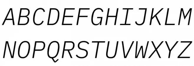 IBM Plex Mono Light Italic Шрифта ВЕРХНИЙ