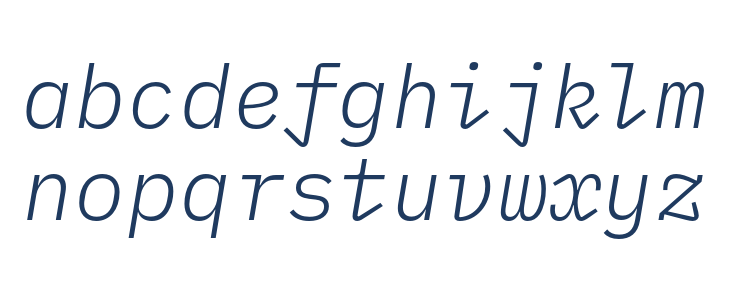 IBM Plex Mono Light Italic Lowercase