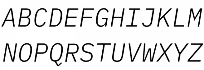 IBM Plex Mono Light Italic Fonte MAIÚSCULAS