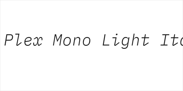 IBM Plex Mono Light Italic Logo