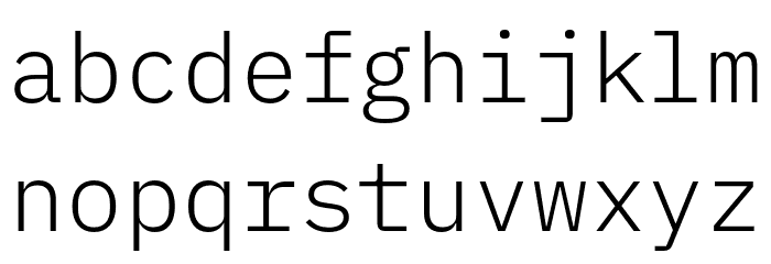 IBM Plex Mono Light Font LOWERCASE