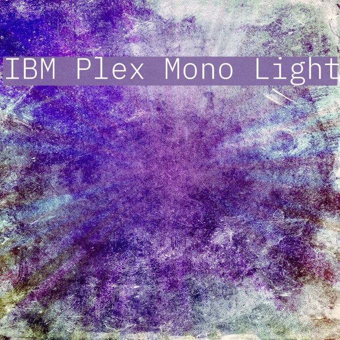 IBM Plex Mono Light Schriftart examples