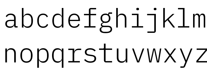 IBM Plex Mono Light Schriftart Kleinbuchstaben