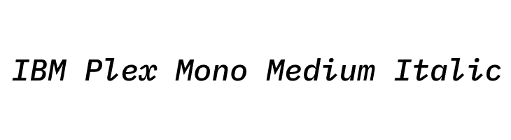 IBM Plex Mono Medium Italic Font