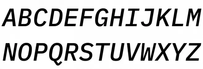 IBM Plex Mono Medium Italic Fonte MAIÚSCULAS