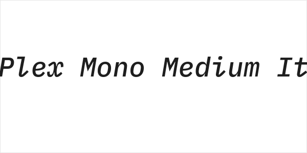 IBM Plex Mono Medium Italic Logo