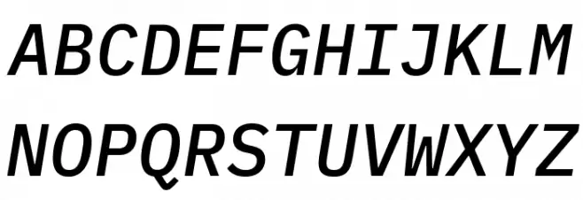 IBM Plex Mono Medium Italic Schriftart Groß