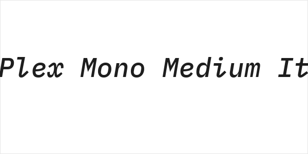 IBM Plex Mono Medium Italic Logo
