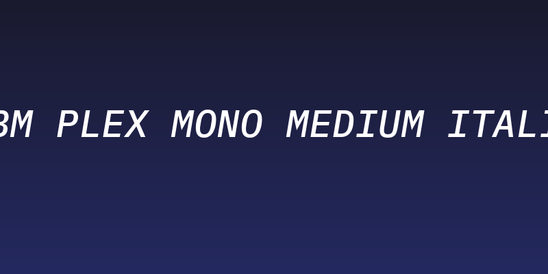 IBM Plex Mono Medium Italic Social Header