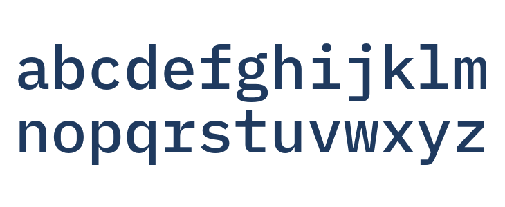 IBM Plex Mono Medium Lowercase