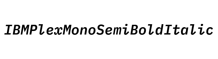IBM Plex Mono SemiBold Italic Font 