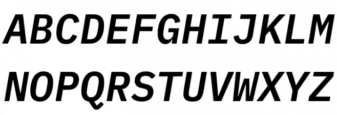 IBM Plex Mono SemiBold Italic Fuentes MAYÚSCULAS