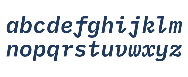 IBM Plex Mono SemiBold Italic Lowercase