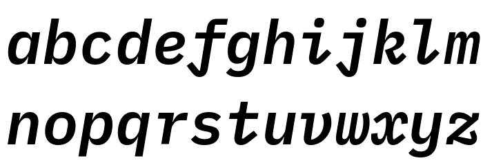 IBM Plex Mono SemiBold Italic Font LOWERCASE