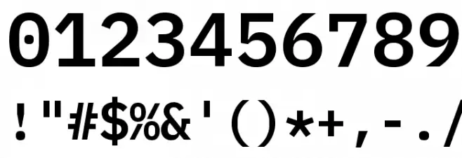 IBM Plex Mono SemiBold Caratteri ALTRI CARATTERI