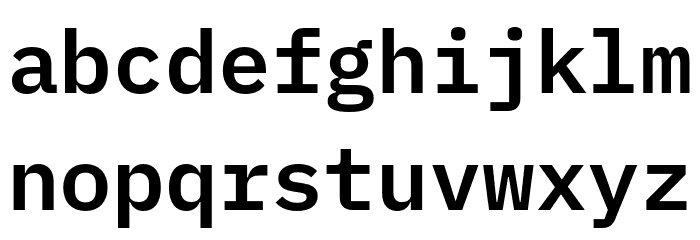 IBM Plex Mono SemiBold Font LOWERCASE
