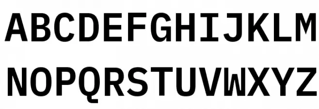 IBM Plex Mono SemiBold Schriftart Groß